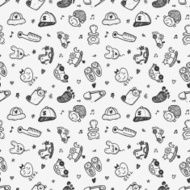 seamless doodle baby pattern background N39