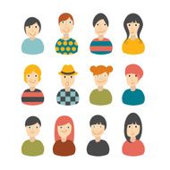 Set of avatars profile pictures flat icons Vector illustration