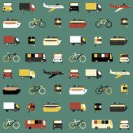 Seamless pattern with transport icons