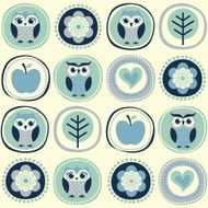 seamless owls pattern N7