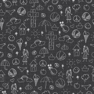 Summer doodles Seamless pattern