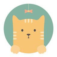 Animal set Portrait in flat graphics - Red cat