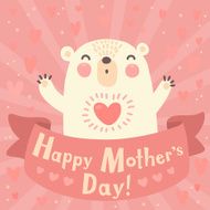 Greeting card for mom with cute bear N5