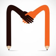 Penicil hands want to hand shake N2