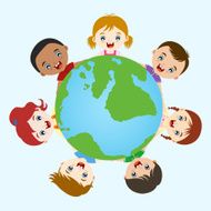 multicultural children holding hands N3