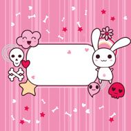 Funny background with doodle Vector kawaii illustration N2