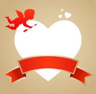 red sweet cupid - Valentines card