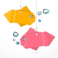 Paper Fish Hang on Strings with Bubbles