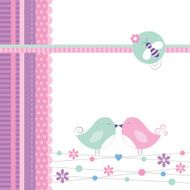love birds greeting card illustration