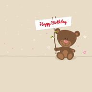 Little bear with signboard N2