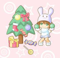 New year white rabbit kawaii