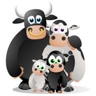 Cow Family Cartoon