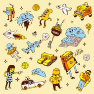 Crazy doodles Vector illustration