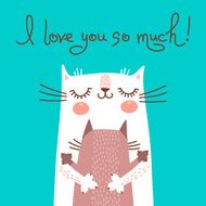 Sweet card for Mothers Day with cats N8