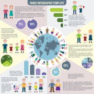 Family icons flat infographics