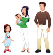 Human family with mother father and children