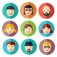 Flat avatar icons faces people icons N5