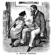 Victorian man gently reproving a young girl