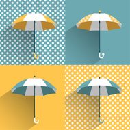 Colored umbrellas Flat vector sign