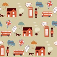 vintage London street seamless pattern