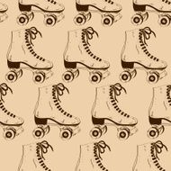 Seamless pattern with roller skates N2