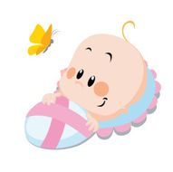 Baby and butterfly N2