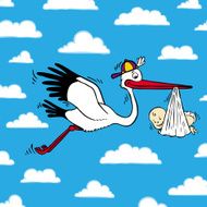 Stork and baby N18