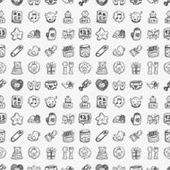 seamless doodle baby pattern N43