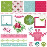Scrapbook Design Elements - Vintage Flower Card N5
