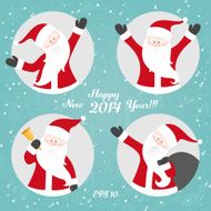 Vector Christmas set with Santa