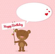 Little bear with signboard N3