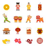 Flat Chinese New Year icons