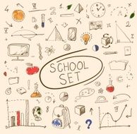 school big set on blackboard Vector illustration N2