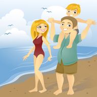 Family at the beach N11