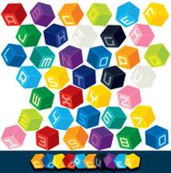 Colored ABC Cube Blocks Vector Clip Art