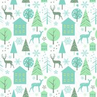 Winter forest - seamless vector pattern