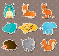 animal stickers N13