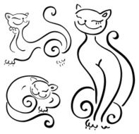 Funny cats sketch collections