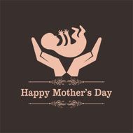 Happy mothers day greeting with caring concept