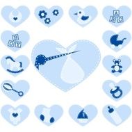 Quilted baby buttons for a boy