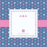 flowery blue greeting card