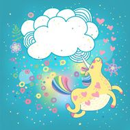 Unicorn rainbow in the clouds N3