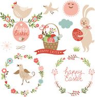 Happy Easter graphic elements