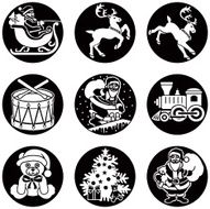 Christmas Santa icons reversed