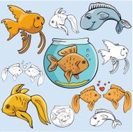Pet Illustrations I Goldfish (Vector)