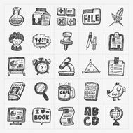 hand draw doodle school icon