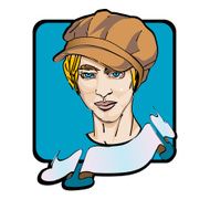 young man with a newsboy cap