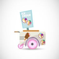ice cream cart - vector illustration