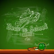 Back to school chalk-writing on blackboard