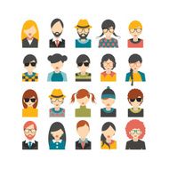 Big set of avatars profile pictures flat icons Vector illustration N3